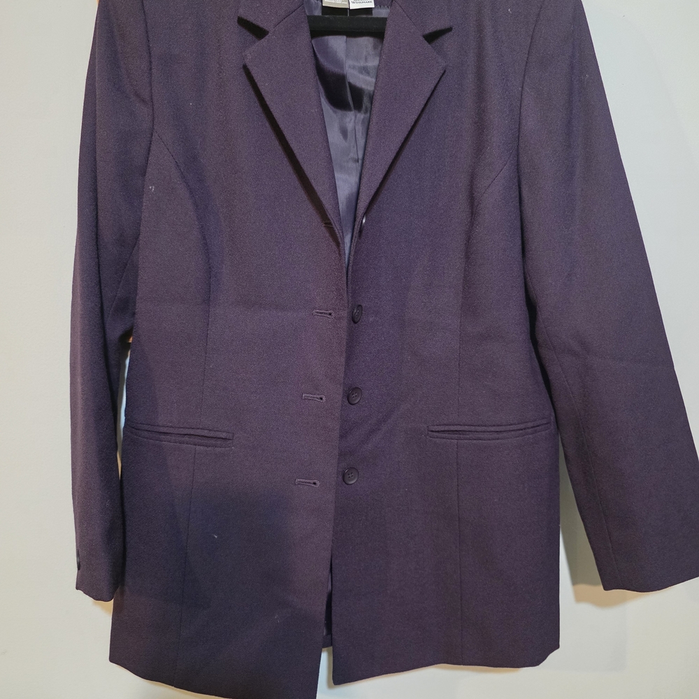 Norton McNaughton Petite Wool Blend Blazer 10P Deep Eggplant Purple‎ - Picture 3 of 6